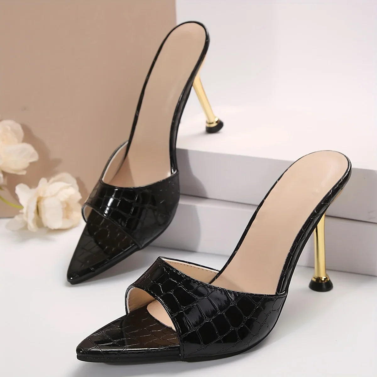 Glamorous Crocodile High Heel Sandals