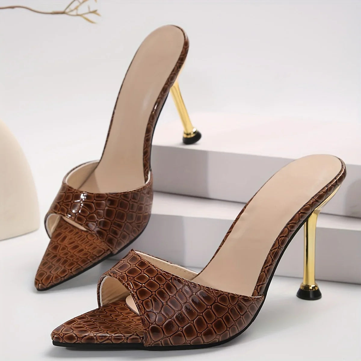 Glamorous Crocodile High Heel Sandals